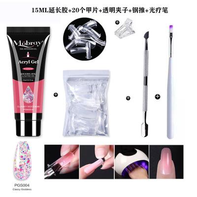 China Hot Sale Soft Nail Phototherapy UV Glue For Nail Extension Crystal Gel Mold Nail Art Manicure Tools for sale