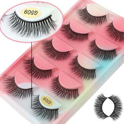 China Wholesale Long Natural Eyelashes Natural Exaggerated False 3d Eyelashes 5 Pairs for sale