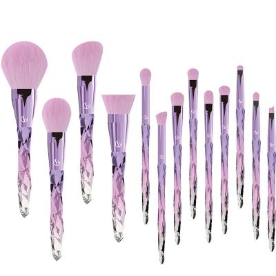 China Reusable Purple Diamond Makeup Brushes 12 Pieces Makeup Brush Holder Hot Selling Makeup Brush Set for sale