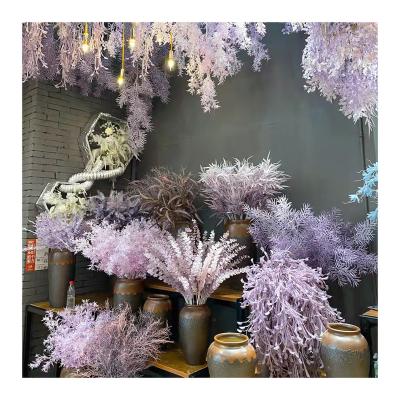 China Retro Purple Lavender Home Artificial Flower Morandi Decor Purple Artificial Eucalyptus For Wedding Decoration for sale