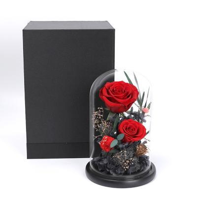 China Home decor 2022 grade real natural love&roses boxes for preserved roses for Valentine's Day present for sale