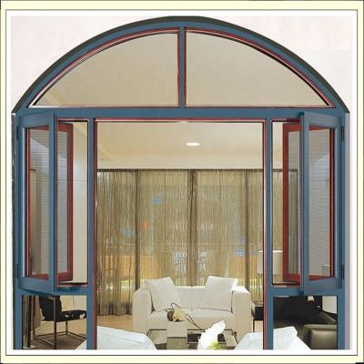 China New Style Heat Insulation Sound Insulation Heat Insulation Aluminum Curved Glass Window For Bedroom Living Room for sale