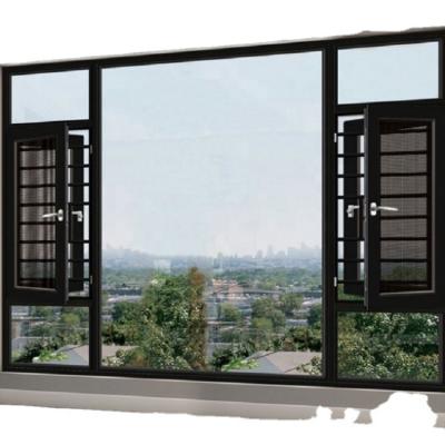 China Swing Wind Resistant Sound Insulation Moisture Proof Aluminum Glass Security Screen Integrated Windows for sale