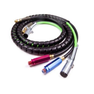 China 3 Feet Trailer 12 In One Air Power Lines ABS Cable Green, SAE J1402 Air Brake Hose Assembly for sale