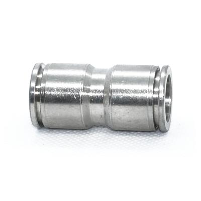 China Copper Pneumatic 8mm OD Copper Nickel Plating Straight Union Connect Air Fittings Quick Connect Push for sale