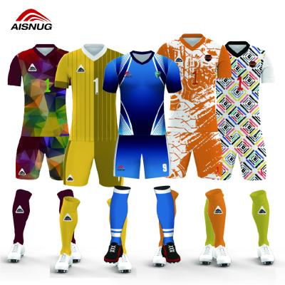 China Soccer Jersey Dye Sublimation Printed Soccer Jersey Wicking Set Custom Mens Football Soccer Jersey For Teams for sale