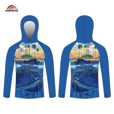 China Free Printed Design Anti-UV Fishing Tank Top Sublimation UV Protect Fishing Tank Top Hoodie for sale