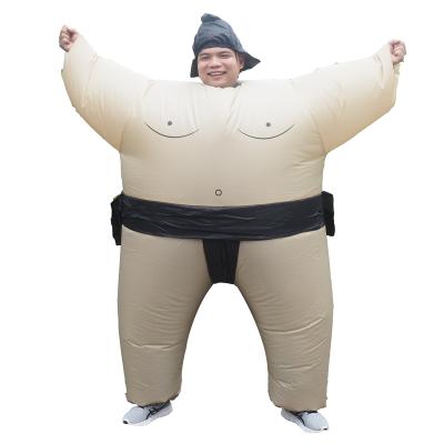 China 100% Polyester Purim Sumo Inflatable Sumo Suit Fat Man Halloween Air Blow Wrestler Sumo Costume Mascot verkleedkleren carnival for sale