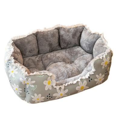 China Breathable Low Price Ready To Ship Washable Four Seasons Eco-Friendly Chintz Plush Pet Bed Soft Large for sale