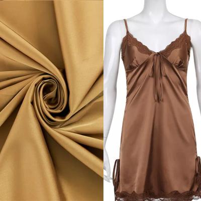 China Wholesale high quality stretch resistant polyester wrinkle silk satin pleated polyester fabric for dress skirt for sale