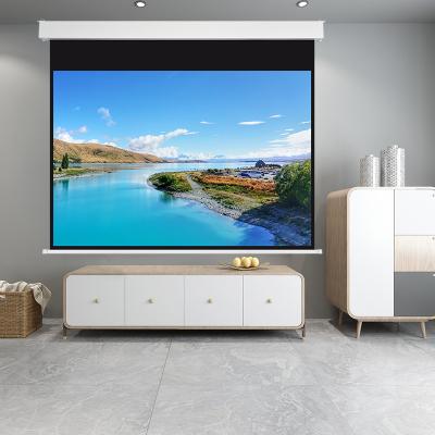 China OEM Price Customized 4:3 16:9 120inch Electric Projector Screen Electric Work Man By Remote Control Projector Screen for sale