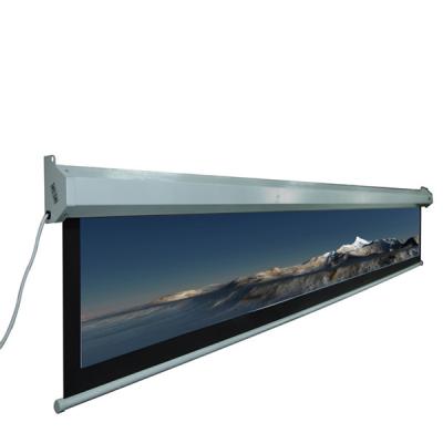 China Matte White Hexagon Electric Steel Casing PVC Electric Projection Screen Motorized Projector Screen for sale