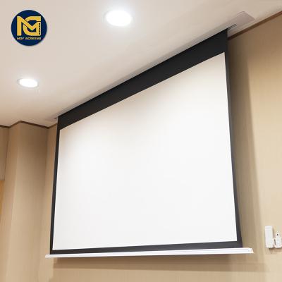 China Recessed in ceiling 4k recessed ceiling projector screen 150 electric alr motorized screen projection screens for sale