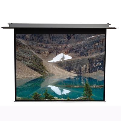 China Electric 80inch to Motorized 150inch Cinemas in Ceiling Mount Projection Screen for Home Theater for sale