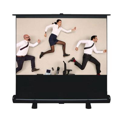 China Customized floor projection screen pull up projection screen factory price 16:9 92inch pull up floor standing projector screen for outdoor projection screen floor for sale