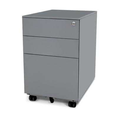 China Mobile Metal 3 Drawer Storage Colored Steel Mobile File Cabinet with Wheels for sale