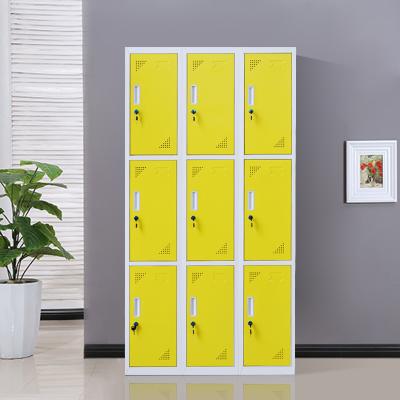 China Commercial Furniture 9 Door Lockers For Storage Custom Gym Furniture Locker Steel Locker for sale