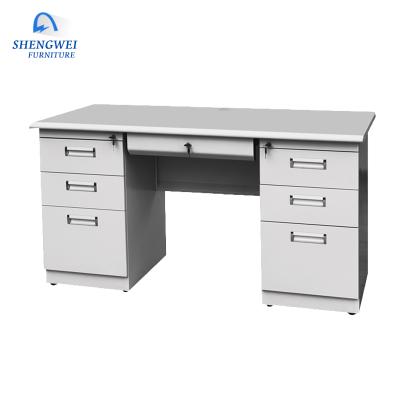 China Customized High Quality Modern Bookcase Steel Desk Easy Assemble Drawer Table For Office for sale