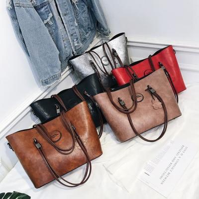 China 2019 Designer Price Designer 2 Pcs Set Shoulder Handbag Set Wholesale Women Fashion Bags Fashion Designer PU Leather Lady Handbag 2019 Manufacturer for sale