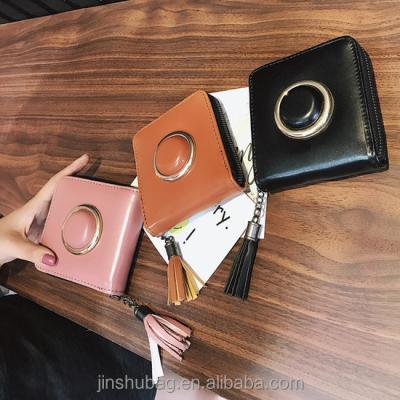 China Fashoion Mini Shorts Zipper Wallet Women Fashion Small Purse PU Leather Wallet for sale