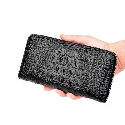 China Men's Fashionable Purse Large Capacity Promotional High Quality PU Leather Wallet, Alligator Zipper Wallet Men for sale