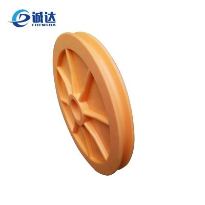 China Large Nylon Rope Pulley Elevator Sheave Pulley Nylon Sheave for sale