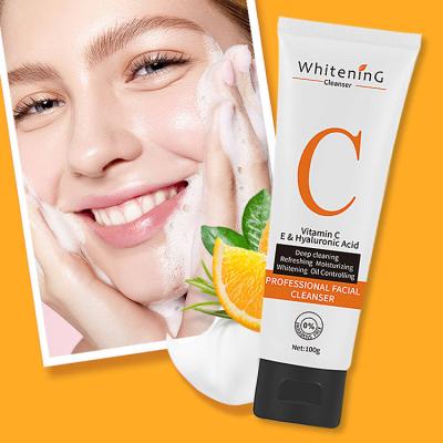 China Acne Treatment OEM ODM Vitamin C Natural Nourish Repair Moisturizing Detergent Facial Skin Care Shrinking VC Face Whitening Wash for sale