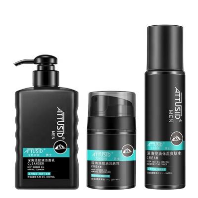 China 2021 New Design Private Label Beauty Face Care Men Natural Organic Korean Oil Check Replenishing Skin Care Set 3 Piece Set for sale