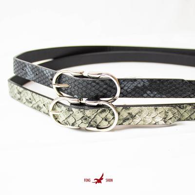 China Newly Designed High Quality Sexy Snake Pattern Belt Women Fashion PU Leather Belt Women Metal Pin Buckle Belt Ladies for sale