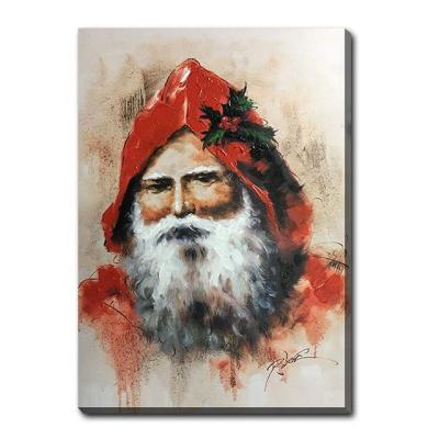 China Modern Wall Art Merry Christmas Pictures of Santa Claus Poster Christmas Painting Canvas for sale