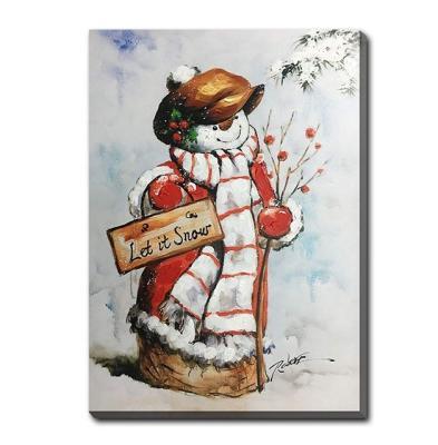 China Modern Wall Art Merry Christmas Pictures Snowman Poster Christmas Painting Canvas for sale