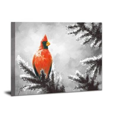 China Modern Cardinals on Snow Branch Canvas Print Pictures Painting Wall Art Merry Christmas Oil Painting for sale