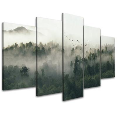 China 5 Piece Large Modern Canvas Art Painting Misty Mountain Landscape Prints Picture for Living Room for sale