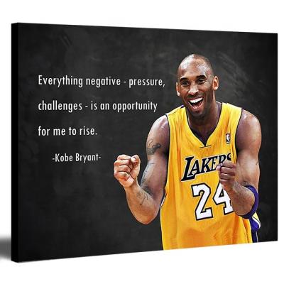 China Modern Wall Art Kobe Bryant Motivational Quote Basketball Canvas Picture Painting for sale