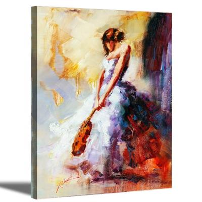 China Modern Sexy Naked Girl Oil Paintings Violin Woman Oil Paintings Nude Picture Artwork On Canvas Wall Art for sale