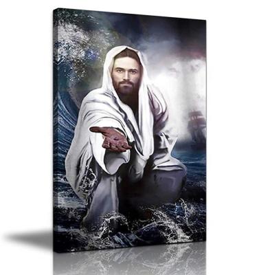 China Modern Handmade Wall Art PrintedJesus God Painting Canvas Picture Poster for sale