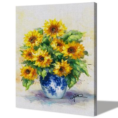 China Modern Natural Yellow Color Sunflower Picture Canvas Painting Floral Wall Art For Wall Decoration for sale