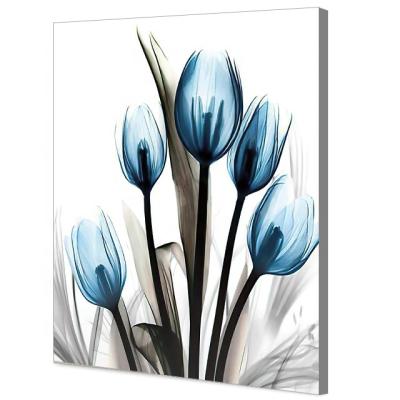 China Modern Modern Canvas Art Wall Decor Blue Flower Picture Printed On Canvas Painting for sale