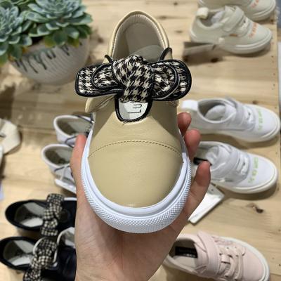 China 2020 Handmade PU Insoles Boy Bowknot Stylish Unique Durable Rubber Shoes Real Leather Material 1 Year Baby Shoes for sale