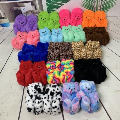 China CUSHIONING cheap custom plush animal slipper animal bedroom teddy bear slipper panda animal slipper for sale