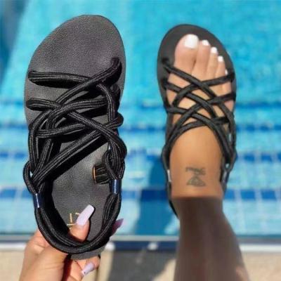 China Newest Style 2021 Fashion Trend Amazon Sale Adult Casual Slide Sandals Hot Seller Comfortable Fashionable Comfortable Strappy Cheap Ladies Sandals for sale