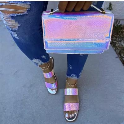 China Custom Made High Quality Fashion Trend Low Heel Sandals Walking Shoes For Women Summer PVC Striping Material Type Season Location Feature Original Model for sale