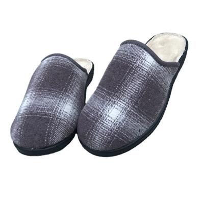 China Custom Indoor Cotton Grid Anti-skid Garden Outdoor Women's Shoes Warm Shoes Slippers Home Slippers for sale