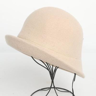 China Wholesale High Quality Striped Bow Knot Warm Winter Fedora Different Colors Wide Brimmed Fedora Women's Buckle Fedora EU for sale