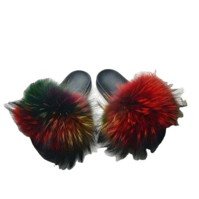 China Hot Sale Anti-Slippery Products Custom Design Luxury Colorful Anti-Slippery Fashion Fur Slides Wholesale for sale