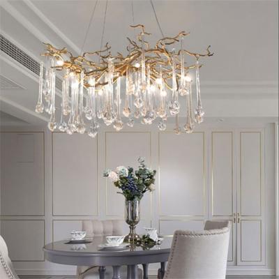 China Latest Classic Bedroom Crystal Copper Modern Luxury Colerfull Chandelier Bright For Large House for sale