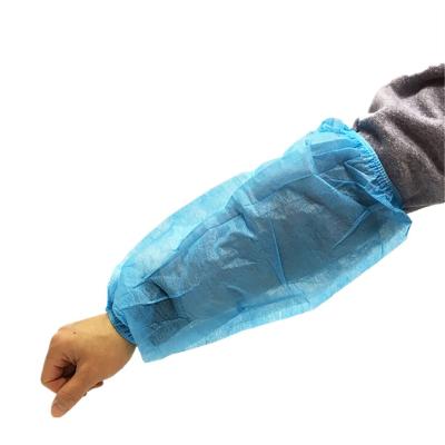 China 25gsm Handmade Elastic Factory Wholesale Supply Disposable PP Arm Sleeve Cover Non Woven Anti-Dust Blue for sale