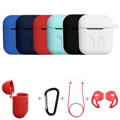 China 4 in 1 (with buckle+strap+earbud protector) Amazon hot silicone sleeve cover shockproof case for apple airpods for sale