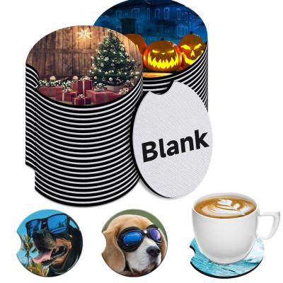 China Viable DIY Custom Design Heat Transfers Printable Blank Neoprene Car Mug Sublimation Coasters Blanks for sale