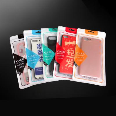 China Custom Printing Logo Plastic Mobile Phone Case Moisture-proof Retail Packaging Zipper Bag for sale